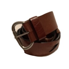 GAP 1969 Jeans Wide Belt Women s Brown Leather Canvas Size L 43.5 Length