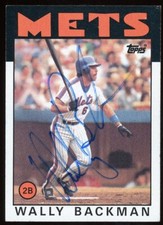 1986 Topps WALLY BACKMAN Signed Card autograph AUTO METS WORLD SERIES