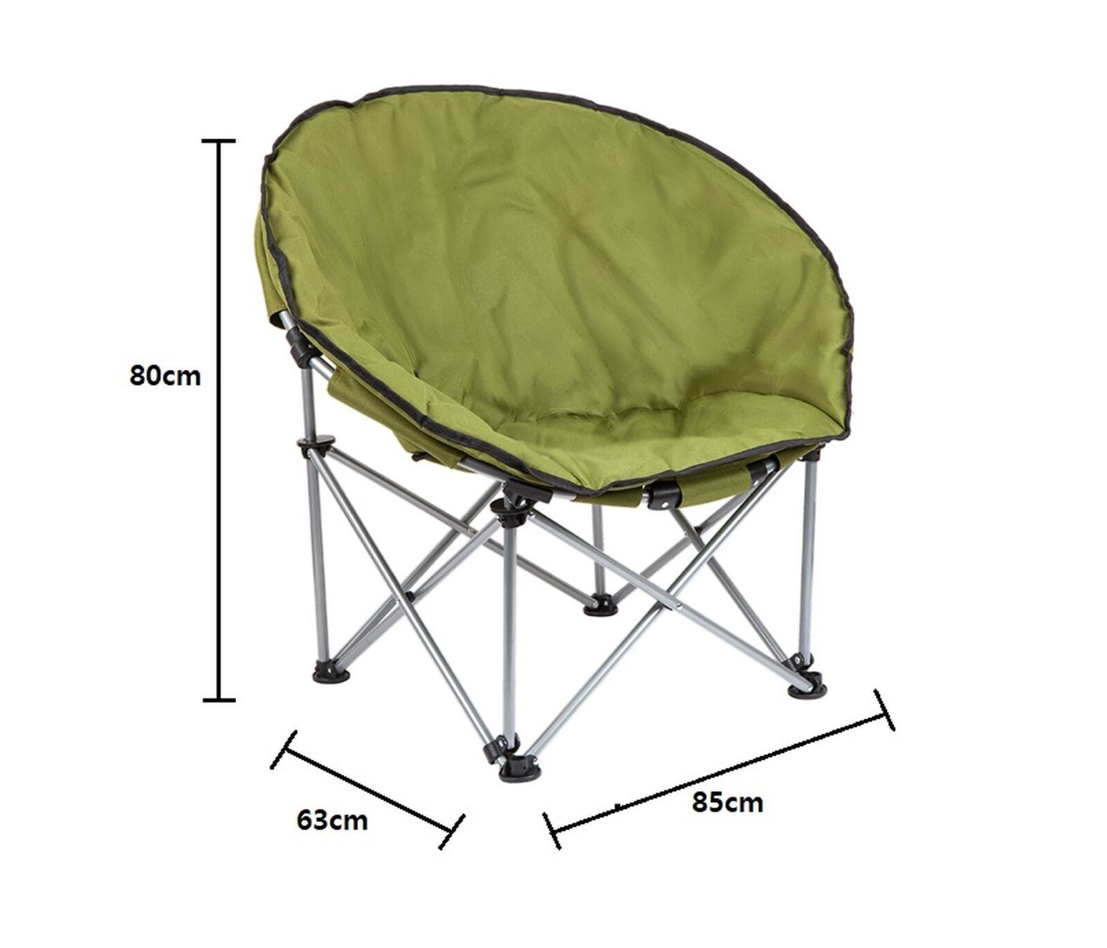 Green Adult Bucket Camping Chair Padded High Back Folding Orca Moon