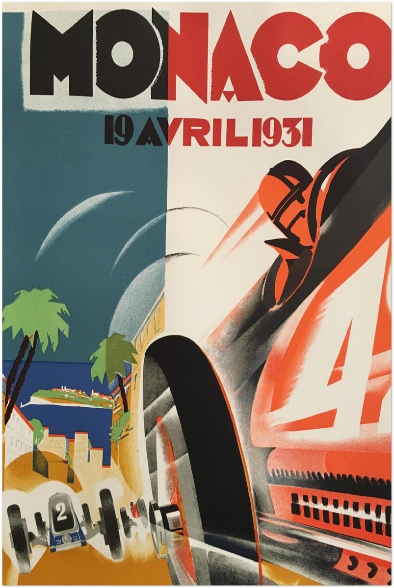 Monaco Grand Prix 1931 - Vintage Racing Travel Poster - Auto
