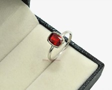 8x6 MM Cushion Cut Natural Ruby Gemstone 925 Sterling Silver Engagement Ring