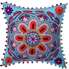 Suzani Cushion Cover Indian Boho Bohemian Sofa Car Pillow Cases For Home Decor