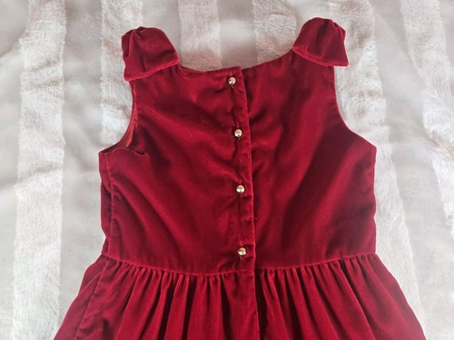 Janie & Jack Valentine Red Stretch Crushed Velvet Tiered Girls Dress Size 6 $79 - Picture 6 of 14