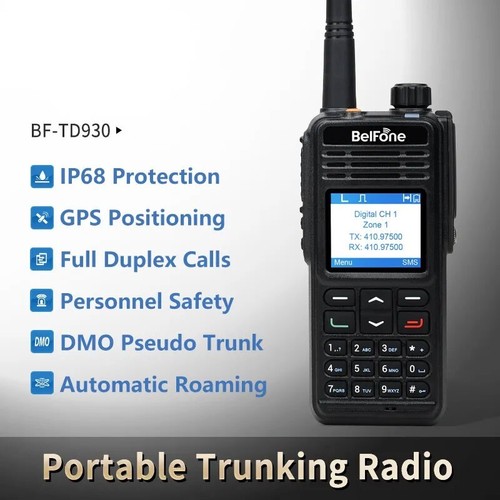 Belfone BFDX BF-TD930 5W PTT Walkie Talkie VHF UHF DMR Pojedynczy wzmacniacz częstotliwości - Zdjęcie 6 z 6
