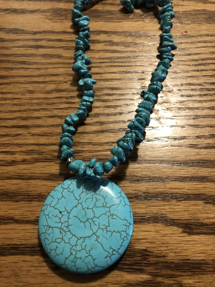 Pendientes Collar Allegro Turquesa Sin Plomo Y Níquel Con Cruz Plata Foto 2 de 4