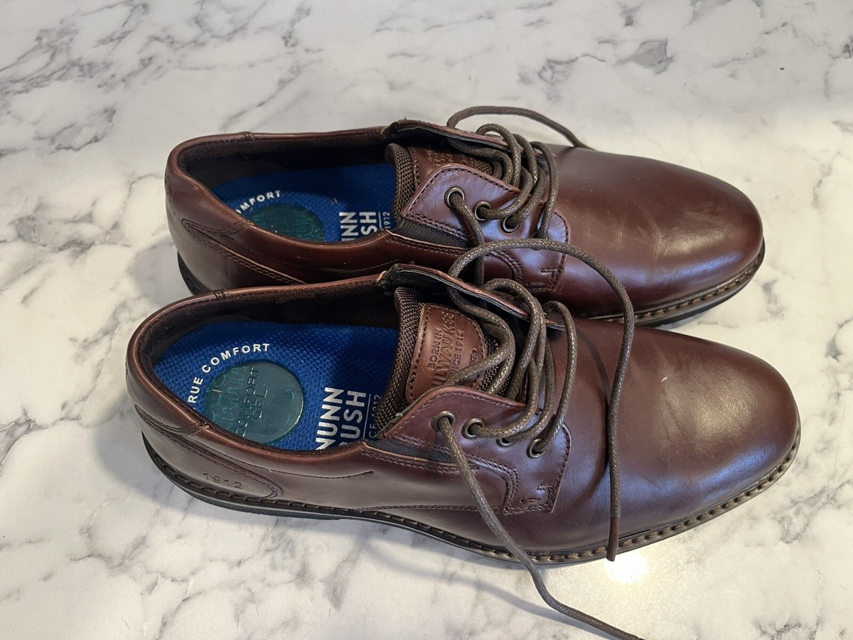 Nunn Bush Mens Denali Plain Toe Shoes Comfort Gel Oxford Sz 