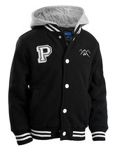 THE POLAR CLUB BOYS FLEECE VARSITY BASEBALL JACKET PADDED- 3 COLORS ALL SIZES