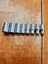 Snap On 1/4 Drive 3/16-7/16 6PT Shallow Sockets Lot Of 8