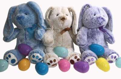 Easter Bunny Personalized Soft Plush Rabbit Animal - Blue, Purple, Cream/Tan