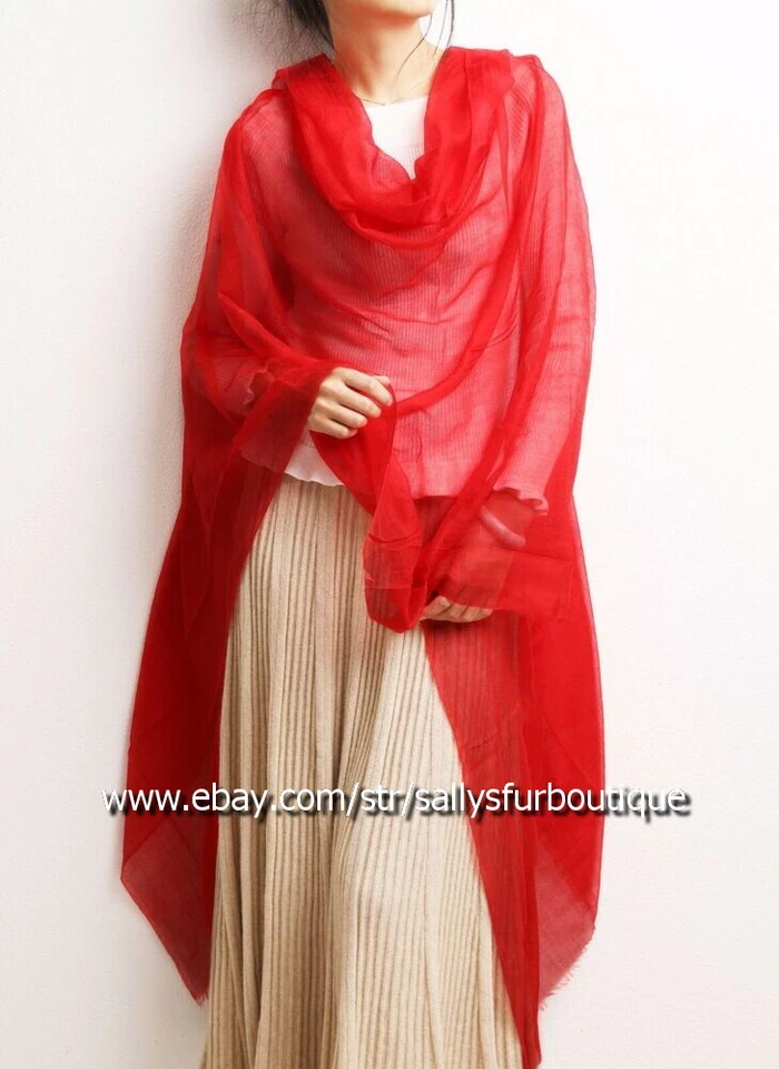 Sallys Pura Mongolia Cachemira 300s Envolvente Chal Anillo Bufanda Delgada Suave 230 * 100 cm Foto 2 de 4
