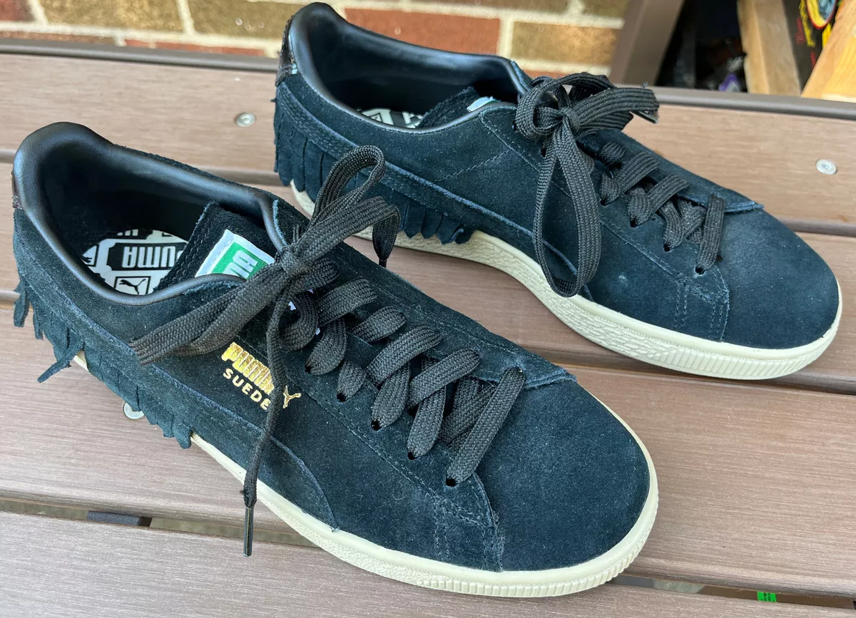 Women s Puma Shoes Puma Black Suede 364109 Size 6 US New w o Box eBay