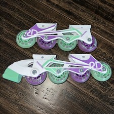 Brand New Roller Derby Wheels with brake for rollerblades purple green