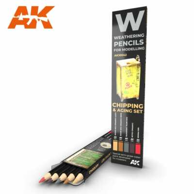 AK Interactive Watercolor Pencil Set Chipping New