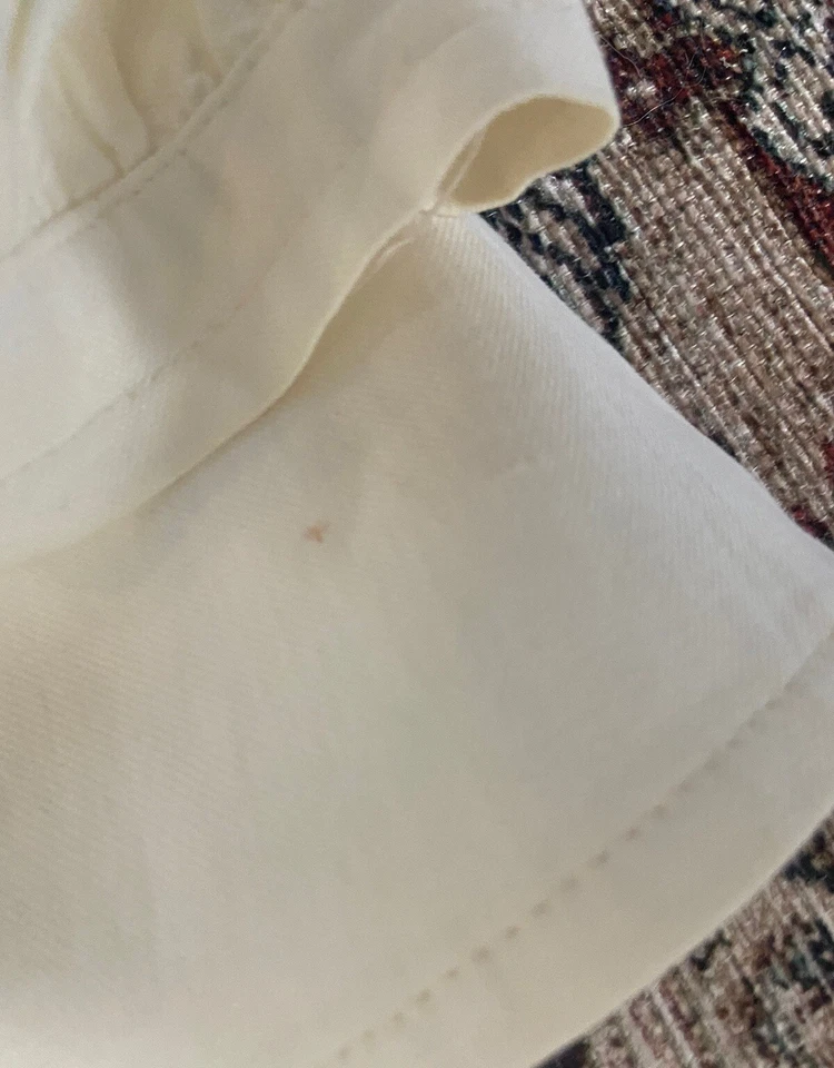 Blazer Chaqueta Trina Turk Talla 4 Blanco Crema Mezcla Algodón/Lino Cinturón Marfil Foto 3 de 4