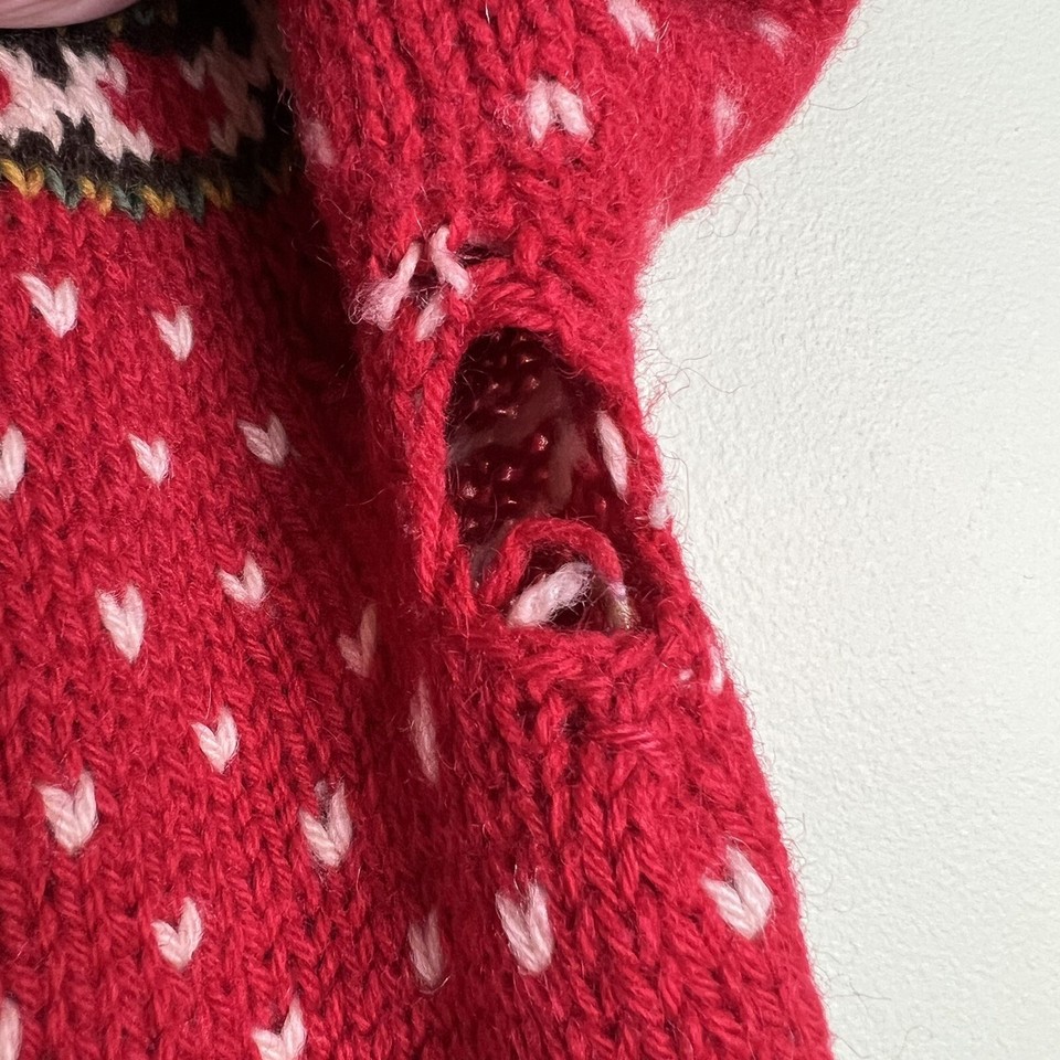 Sundt of Bergen Large Red Green Wool Handknit Holiday Fair Isle Nordic Sweater eBay