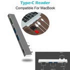 7in1 Hub Dual USB-C Card Reader USB-C HUB Dual Type-C Adapter with SD/TF Slot