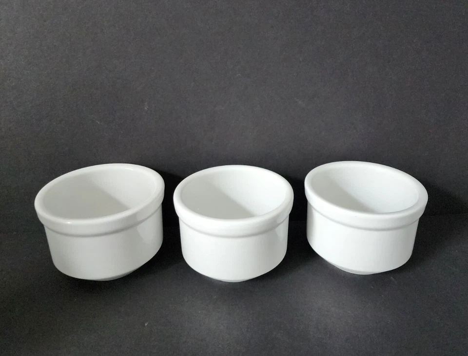 (Juego de 3) Cuencos de sopa de cereales de chile profundo de porcelana blanca seguros para horno de caja y barril Foto 4 de 4