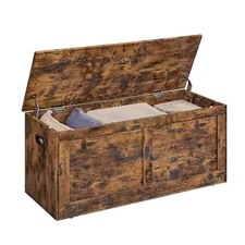 VASAGLE Storage Chest, Storage Trunk w/2 Safety Hinges Rustic Brown SEE PHOTOS