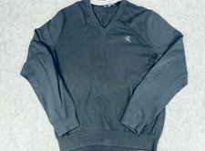       Express Mens White Long Sleeve V-neck Sweater Size Large       