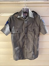 National Patrol Short Sleeve Shirt Security Uniform Size 13 Grey Platinum Group