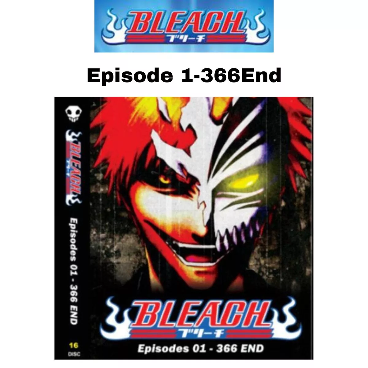 Bleach Episodes 1 - 366 English Dubbed Complete Series 16 Seasons