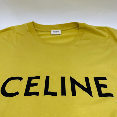 CELINE 2X681501F Yellow CELINE Logo Print T-Shirt tops XL CELINE 2X681501F Yellow CELINE Logo Print T-Shirt tops XL
