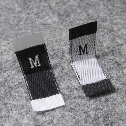 100pcs Clothing Size Label Tags XS S M L XL 2XL 3XL 4XL Black Text White Garment - Picture 6 of 36