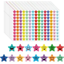 JANYUN Star Stickers, 6750Pcs Happy Smile Face Stickers 15 Designs Students R...