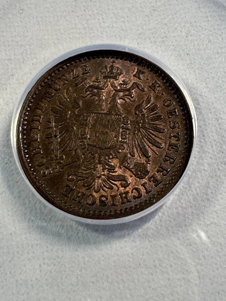 1885 Austria 1 Kreuzer Graded MS 63 RB by ANACS - Image 3 of 4