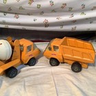 [RARE] VTG TONKA PRESSED STEEL LOT OF 2-DUMP TRUCK*CONCRETE TRUCK 9”x6” 