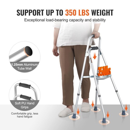 Folding Hemi Walker, One Arm Folding Walker for Seniors with 6-Level Adjustab... - Picture 4 of 12