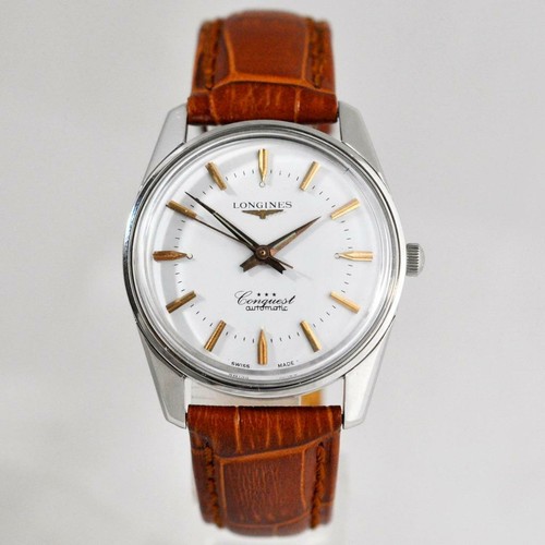 VINTAGE AUTHENTIC LONGINES CONQUEST REF 9040 AUTOMATIC STEEL SWISS GENTS  WATCH | eBay