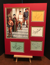 SPARTACUS Cast x4 Kirk Douglas Genuine Authentic Signed 18x14 DM Display CAv COA