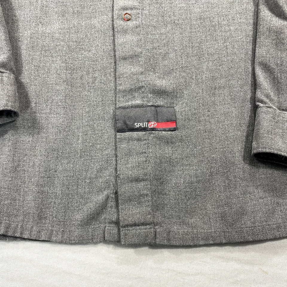 VINTAGE Split Shirt Mens XL Gray Snap Button Up Skateboarding Surf Y2K Adult * - Image 4 of 4