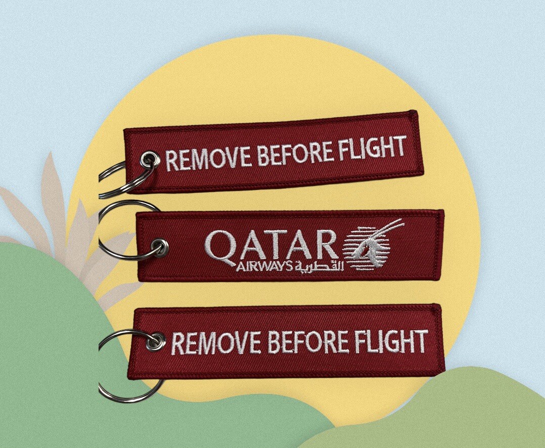 Set 3 Keychain QATAR AIRWAYS - RBF- 130*30mm twill+