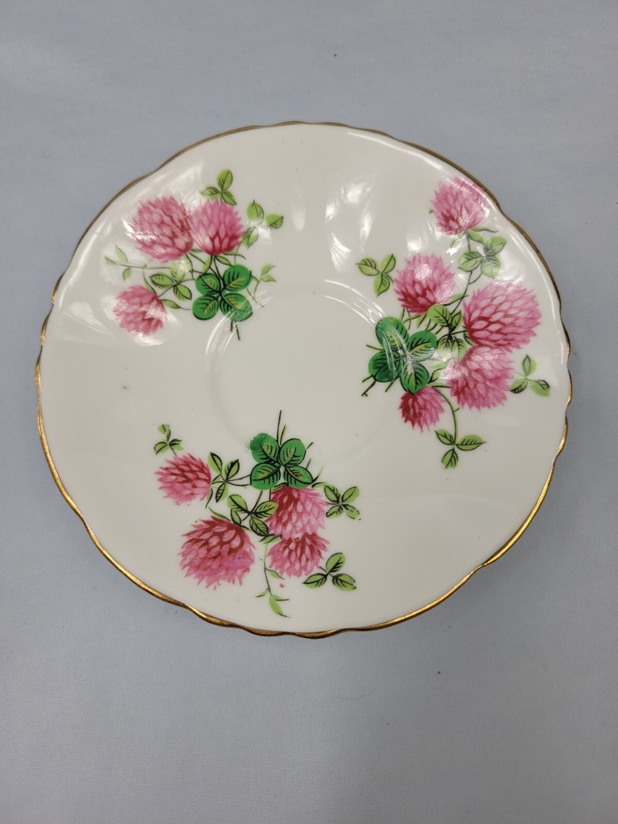 HAMMERSLEY CLOVER PATTERN 4177 PINK GREEN REPLACEMENT SAUCER BONE