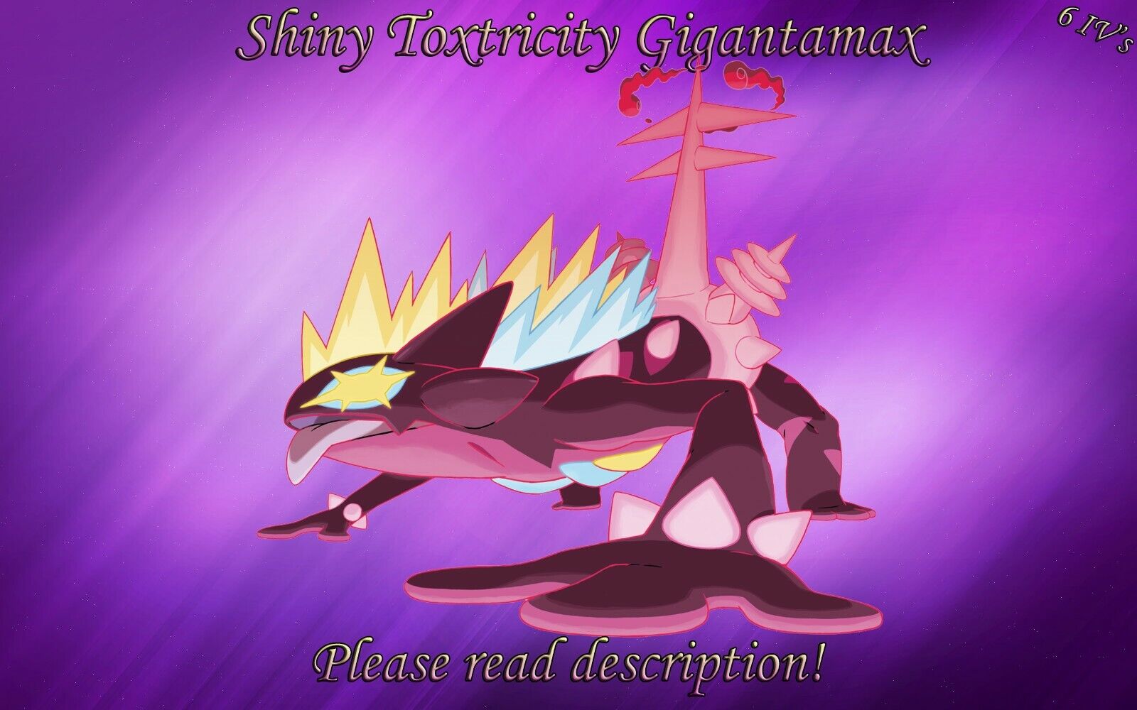 Shiny Toxtricity Gigantamax Gmax 6 Iv Pokemon Sword Shield Ebay