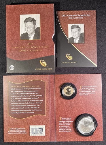 2015 Coin & Chronicles Set, John F. Kennedy. Fresh and Complete OGP (AX3-2)