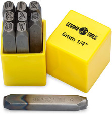 1/4 Inch Sizes: 0-8 Professional Number Metal Stamps Set For Leather, Wood, C