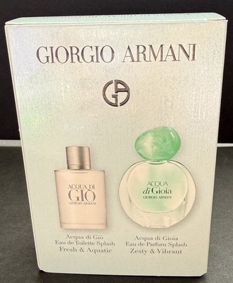 Giorgio Armani Acqua Di Gio & Acqua Di Gioia Mini Set 5ml 0.17oz Splash NIB New