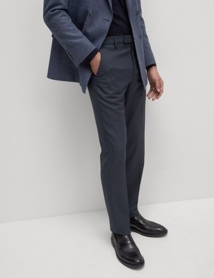 Marks & Spencer Mens Navy Straight Trousers - M&S
