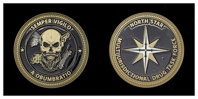 #ad North Star Drug Task Force Semper Vigilo Skull Challenge Coin 4#A $37.39