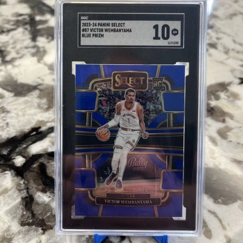 2023-24 Panini Select Victor Wembanyama RC Blue Prizm Concourse #87 Spurs PSA 10