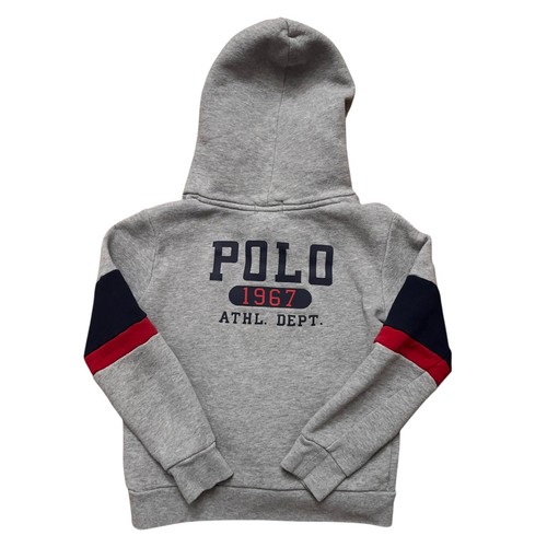 Polo Ralph Lauren Sweatshirt Boys Size 7 Pullover Hoodie Jacket Gray - Picture 2 of 4