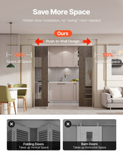 Pocket Door Frame Kit, for 48-72 in Wide 80 in High Door, for Living Room