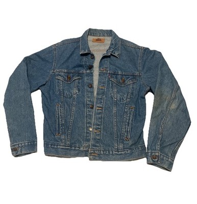 Vtg 1989 LEVI S Denim Trucker Jacket Made in USA 44L Lng 71506-0214 Type III 80s