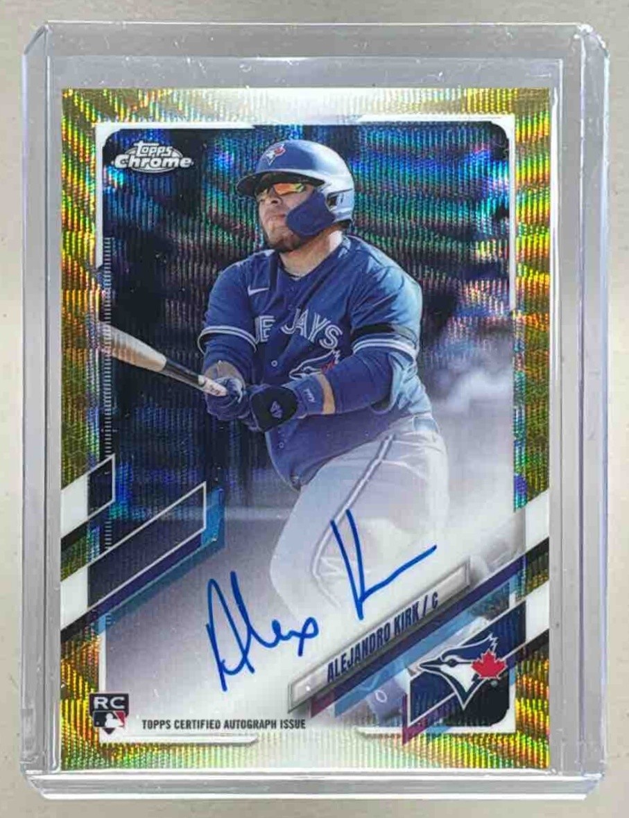 Alejandro Kirk 2021 Topps Chrome #RA-AKI Gold Wave Refractor Rookie Auto RC /50