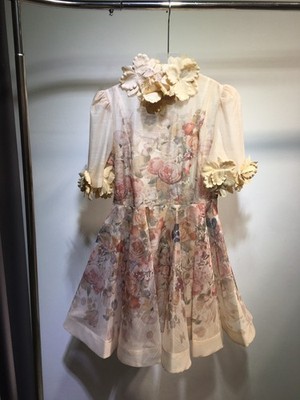 Zimmermann 3D Floral Mini Dress Silk Linen Organza - NEW