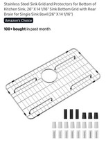 Stainless Steel Sink Grid and Protectors, 26" x 14" with Rear Drain