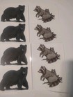 Woodland Animal Sticker Lot Sheets - Deer Owl Bear Raccoon, Black Gray White — photo 4
